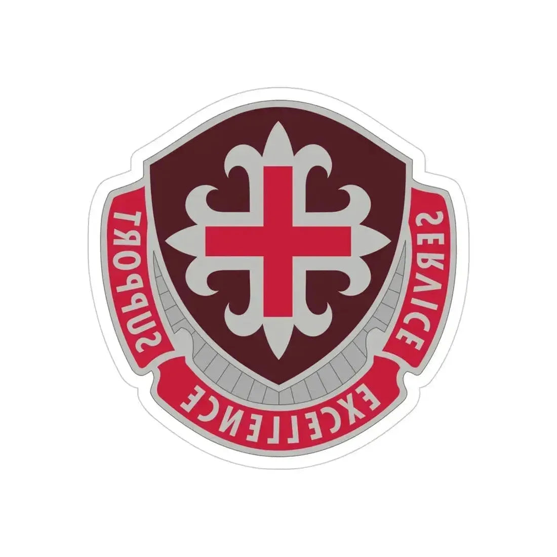 172 Medical Battalion (U.S. Army) REVERSE PRINT Transparent Die-Cut STICKER 4 Inch Die-Cut Transparent - The Sticker Space