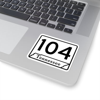 Tennessee 104 (Tennessee) (Road Sign) STICKER Vinyl Kiss-Cut Decal