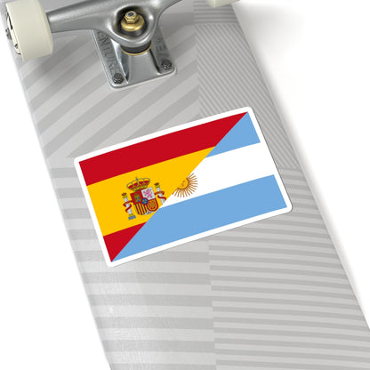 Flag of Argentina and Spain (Spain) STICKER Vinyl Kiss-Cut Decal
