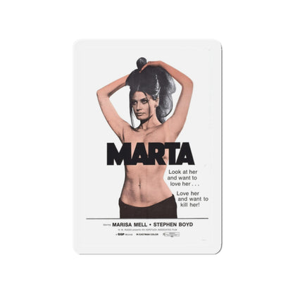 MARTA 1971 Movie Poster - Refrigerator Magnet-2" x 2"-Die-Cut-1 pc-The Sticker Space