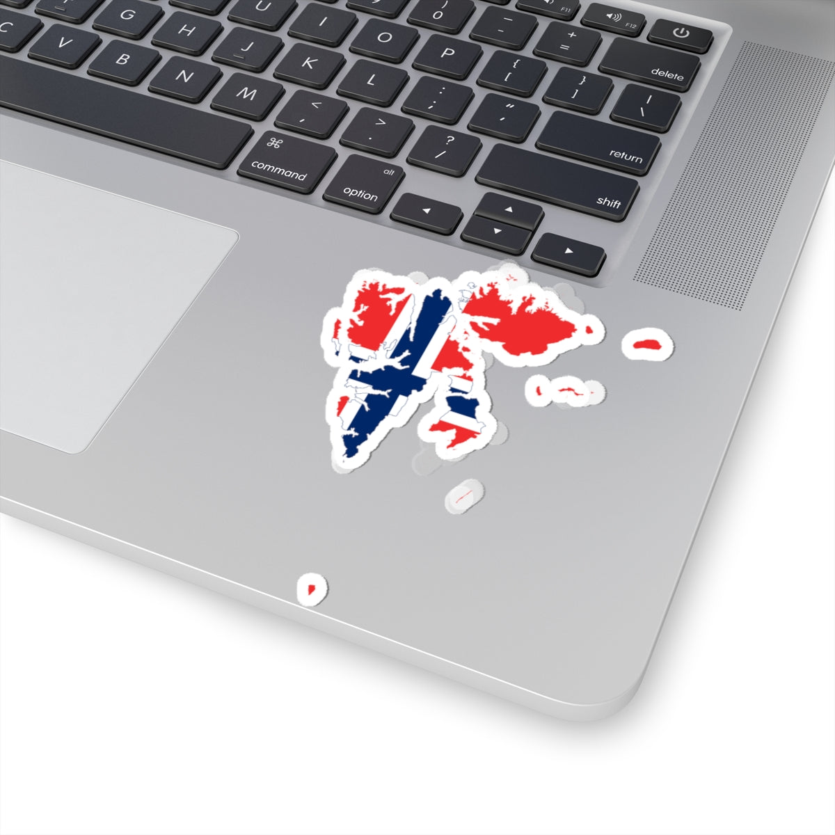 Flag-map of Svalbard (Norway) STICKER Vinyl Kiss-Cut Decal