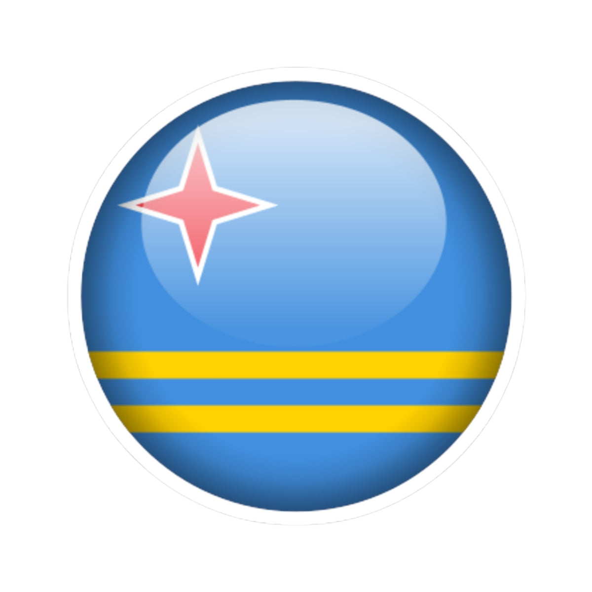 Flag orb Aruba (Netherlands) STICKER Vinyl Kiss-Cut Decal