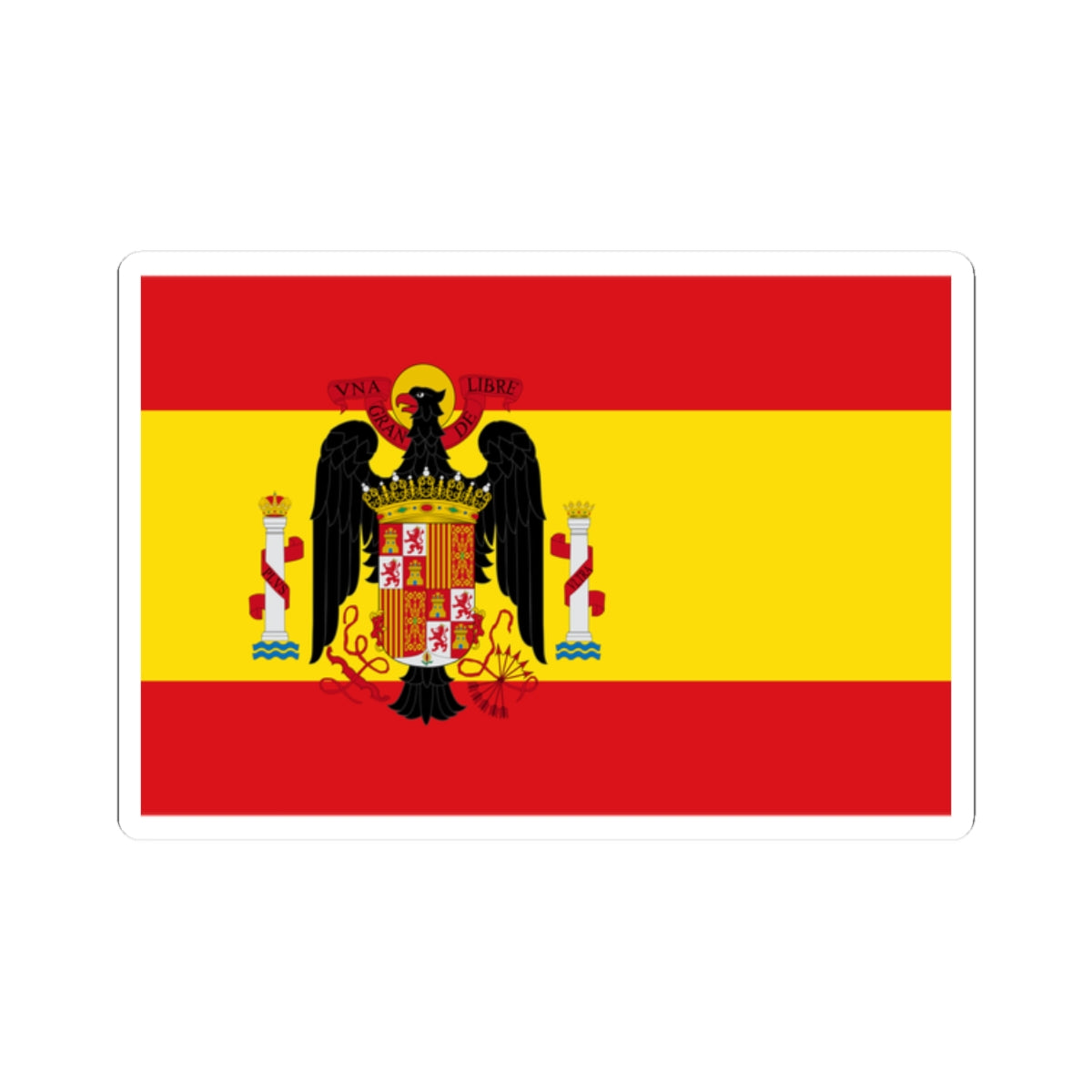 Flag of Spain 1945-1977 (Spain) STICKER Vinyl Kiss-Cut Decal