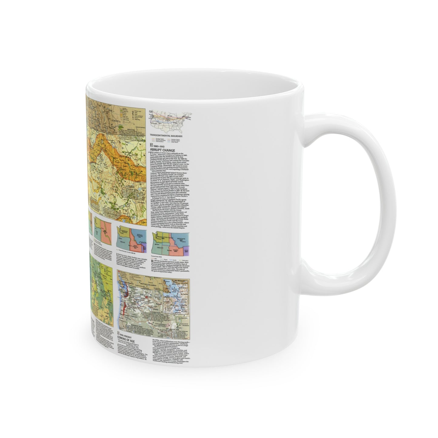 USA - Pacific Northwest 2 (1986) (Map) White Coffee Mug-The Sticker Space