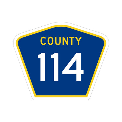 County 114 MN (Minnesota) (Road Sign) STICKER Vinyl Kiss-Cut Decal