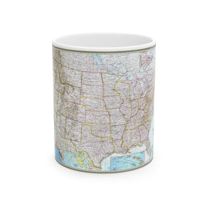 USA - The United States (1968) (Map) White Coffee Mug-11oz-The Sticker Space