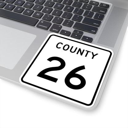 County 26 square (Minnesota) (Road Sign) STICKER Vinyl Kiss-Cut Decal