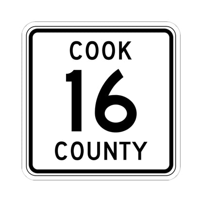 Cook County 16 MN (Minnesota) (Road Sign) STICKER Vinyl Kiss-Cut Decal