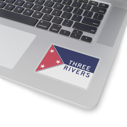 Flag of Three Rivers, Michigan - STICKER Vinyl Kiss-Cut Decal