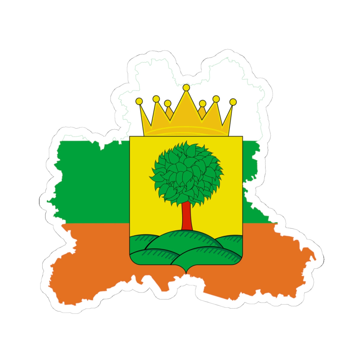 Flag-map of Lipetsk Oblast 2003 (Russia) STICKER Vinyl Kiss-Cut Decal