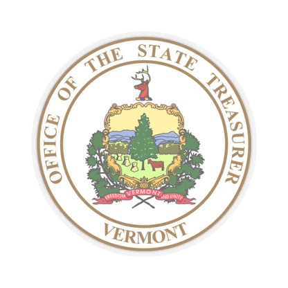 Seal of the State Treasurer of Vermont - STICKER Vinyl Kiss-Cut Decal