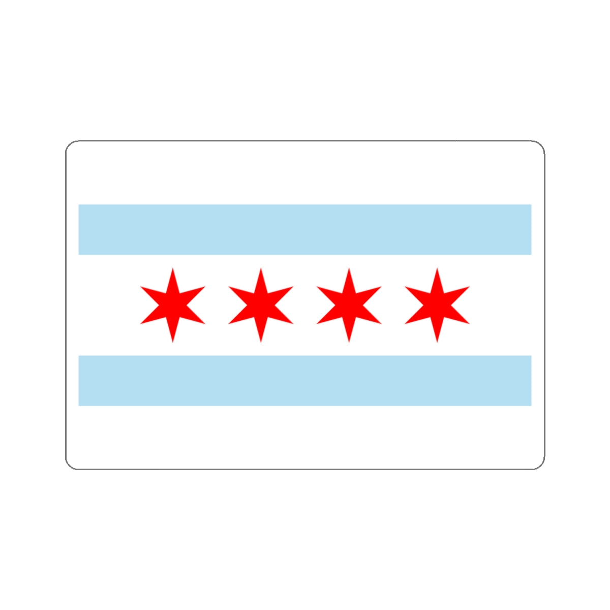 Flag of Chicago, Illinois - STICKER Vinyl Kiss-Cut Decal