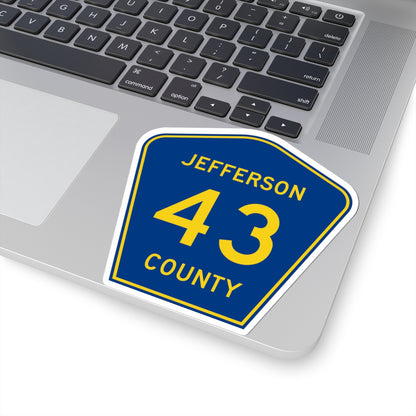 Jefferson County 43 (Ohio) (Road Sign) STICKER Vinyl Kiss-Cut Decal