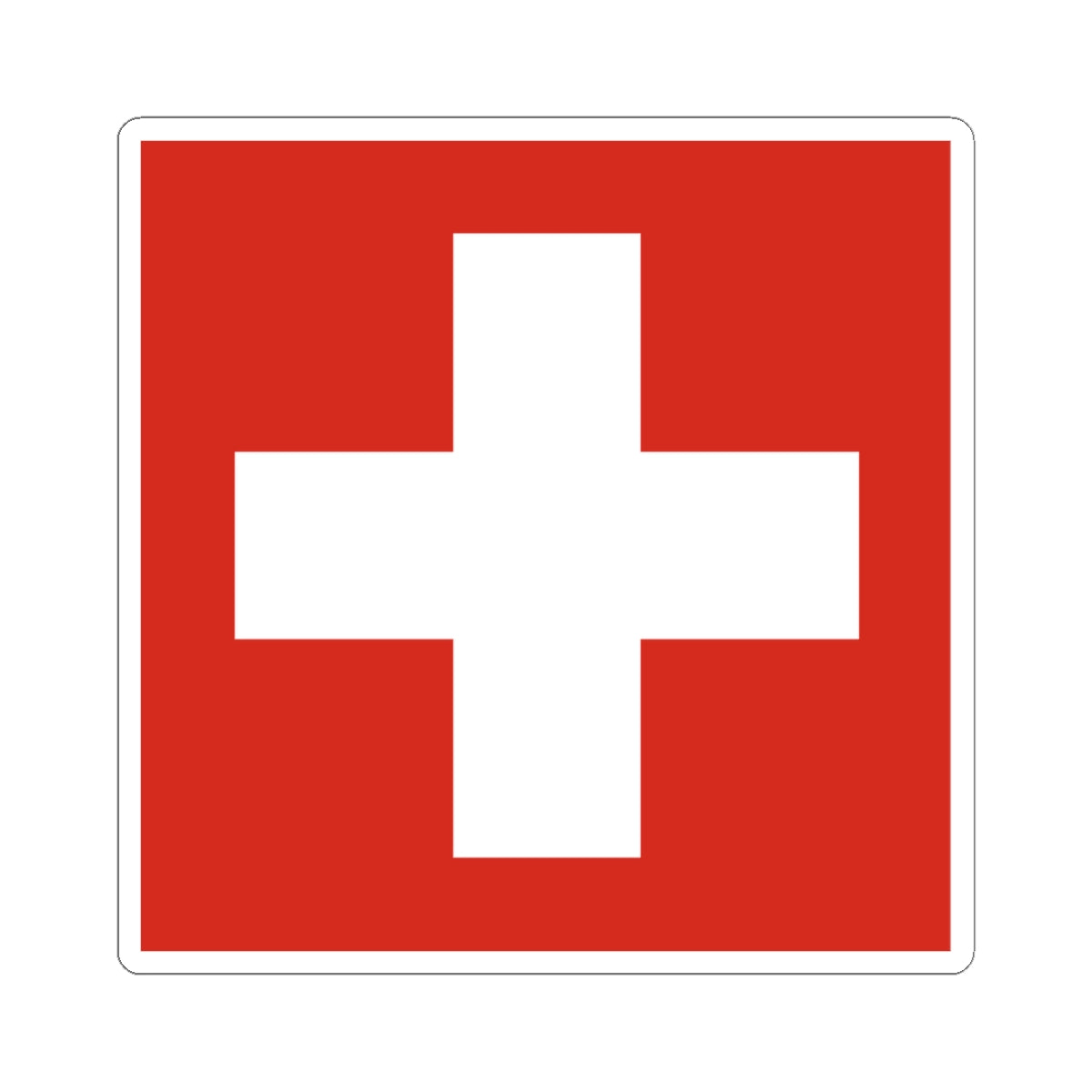 Flag of Switzerland 20-26 (Switzerland) STICKER Vinyl Kiss-Cut Decal