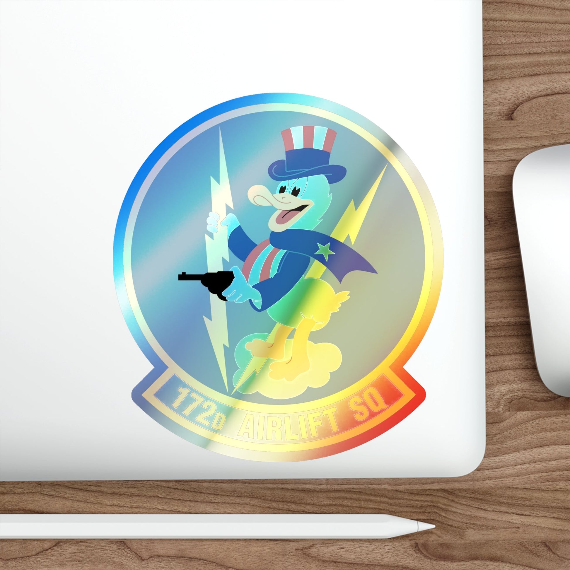 172d Airlift Squadron (U.S. Air Force) Holographic STICKER Die-Cut Vinyl Decal-The Sticker Space