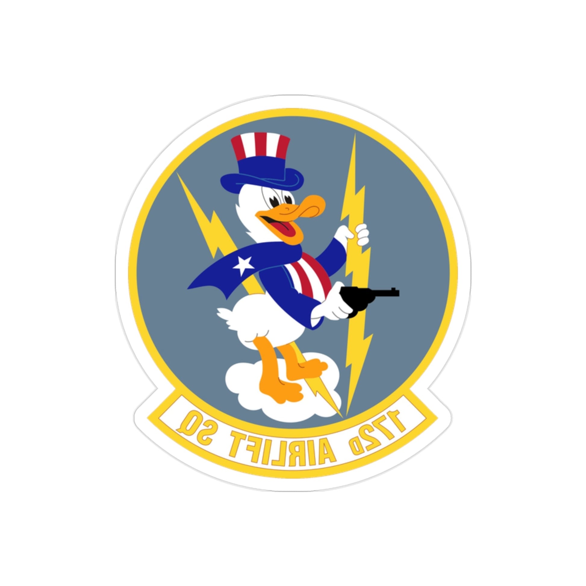 172d Airlift Squadron (U.S. Air Force) REVERSE PRINT Transparent STICKER-2" × 2"-The Sticker Space