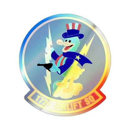 172d Airlift Squadron (U.S. Air Force) Holographic STICKER Die-Cut Vinyl Decal 3 Inch Holographic - The Sticker Space