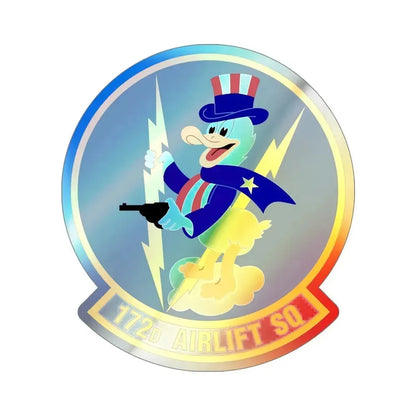 172d Airlift Squadron (U.S. Air Force) Holographic STICKER Die-Cut Vinyl Decal 5 Inch Holographic - The Sticker Space