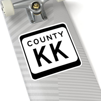 WIS County KK (Wisconsin) (Road Sign) STICKER Vinyl Kiss-Cut Decal