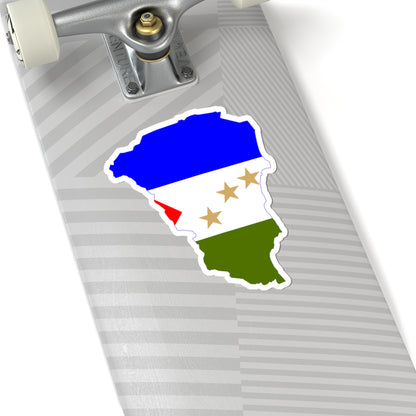 Flag-map of RAAS (Nicaragua) STICKER Vinyl Kiss-Cut Decal