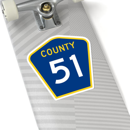 County 51 MN (Minnesota) (Road Sign) STICKER Vinyl Kiss-Cut Decal