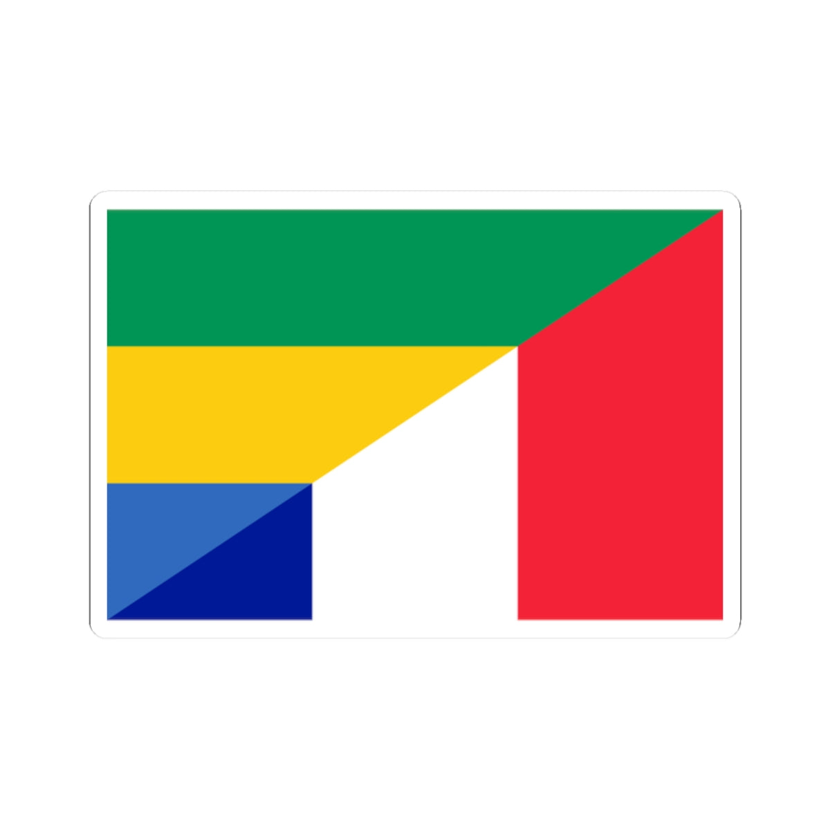 Flag of Gabon and France (France) STICKER Vinyl Kiss-Cut Decal