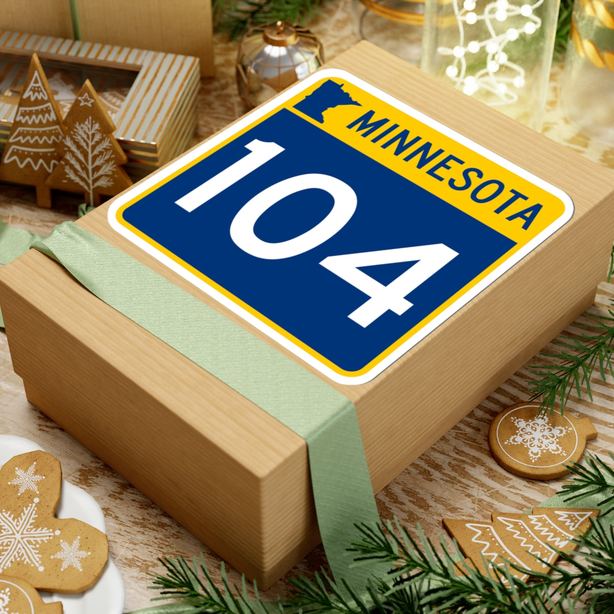 MN-104 (Minnesota) (Road Sign) STICKER Vinyl Kiss-Cut Decal
