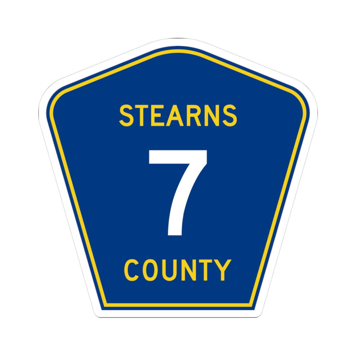 Stearns County Route 7 (Minnesota) (Road Sign) STICKER Vinyl Kiss-Cut Decal