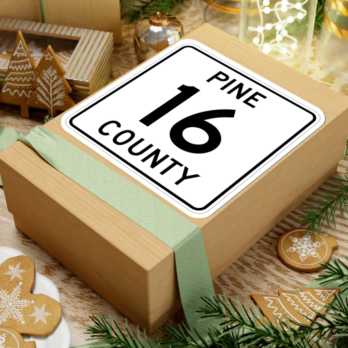 Pine County Route 16 MN (Minnesota) (Road Sign) STICKER Vinyl Kiss-Cut Decal