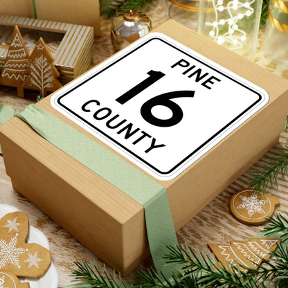 Pine County Route 16 MN (Minnesota) (Road Sign) STICKER Vinyl Kiss-Cut Decal