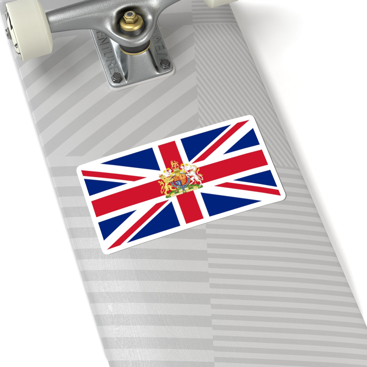Flag of the United Kingdom defaced with coat of arms (United Kingdom) STICKER Vinyl Kiss-Cut Decal