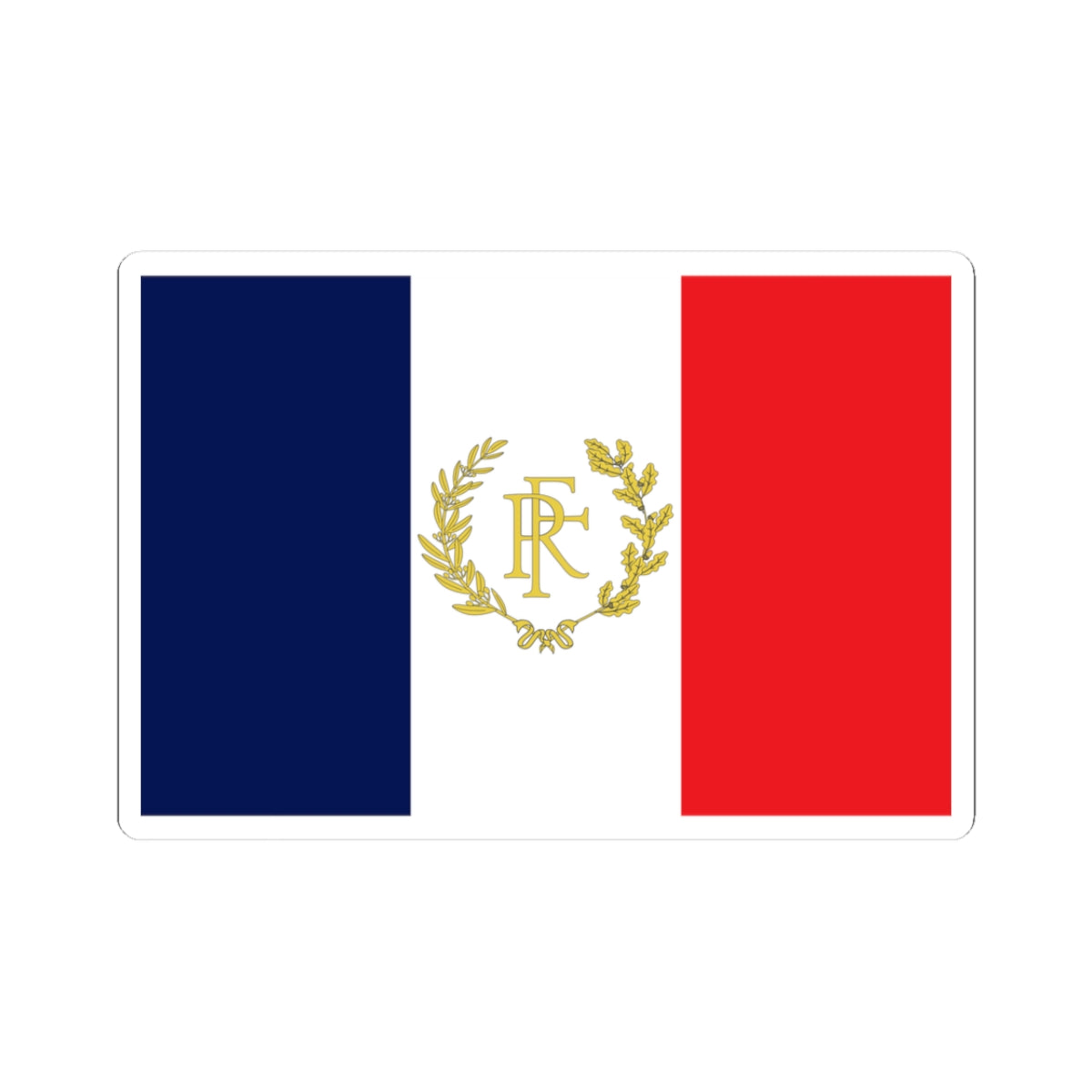 Flag of France with RF (France) STICKER Vinyl Kiss-Cut Decal