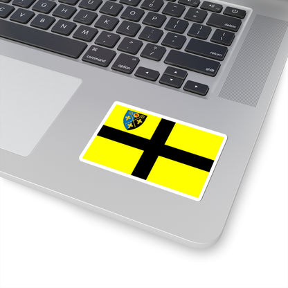 Flag of St David early with Diocese of Monmouth Shield in Canton (United Kingdom) STICKER Vinyl Kiss-Cut Decal