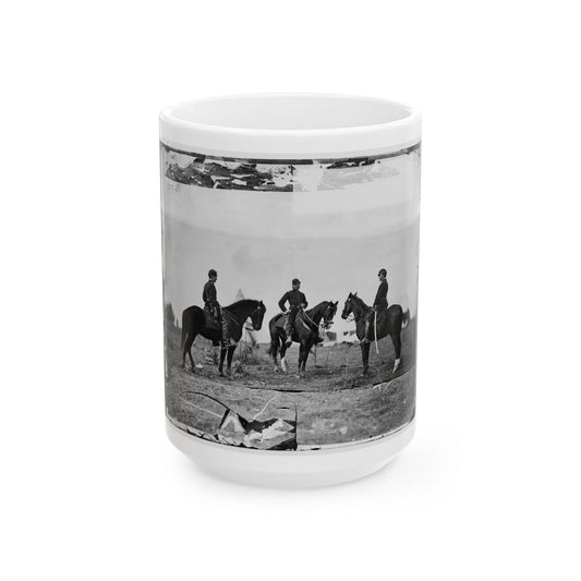 Falmouth, Va. Aides De Camp To Gen. Joseph Hooker  Capts. William L. Candler, Harry Russell, And Alexander Moore (U.S. Civil War) White Coffee Mug