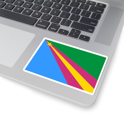 Flag of Zavolzhsk rayon Ivanovo oblast (Russia) STICKER Vinyl Kiss-Cut Decal
