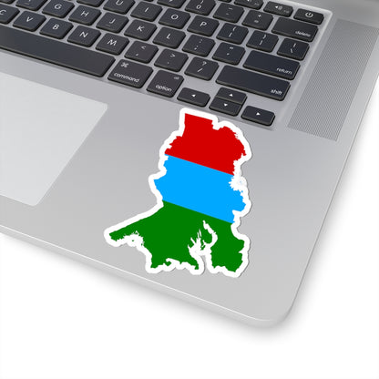 Flag map of the republic of Karelia (Russia) STICKER Vinyl Kiss-Cut Decal