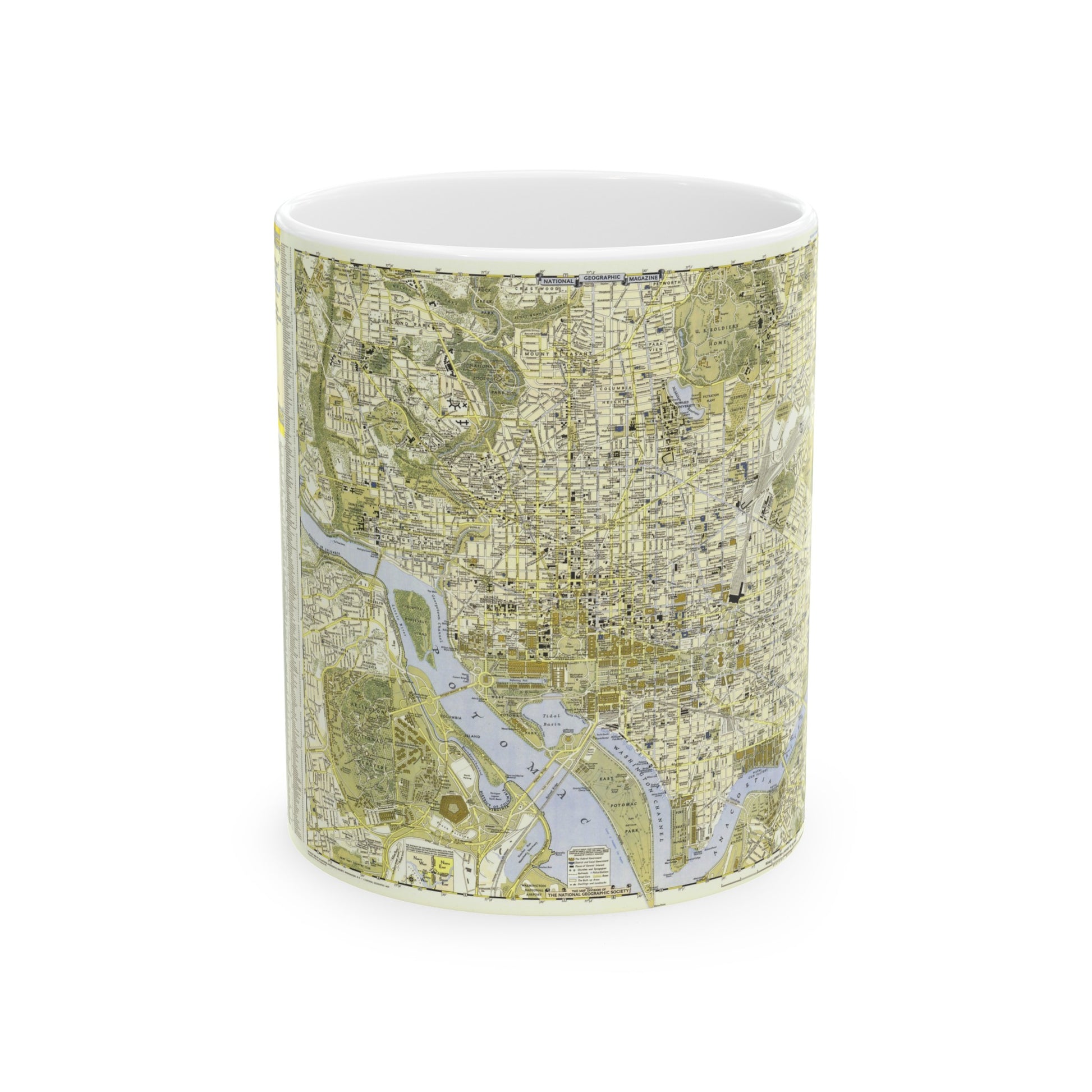 USA - Washington, Central (1948) (Map) White Coffee Mug-11oz-The Sticker Space