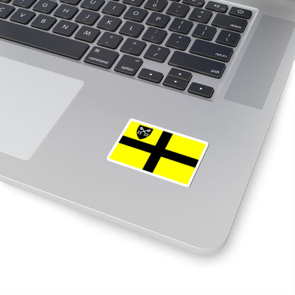 Flag of St David early with Diocese of St Asaph Shield in Canton (United Kingdom) STICKER Vinyl Kiss-Cut Decal