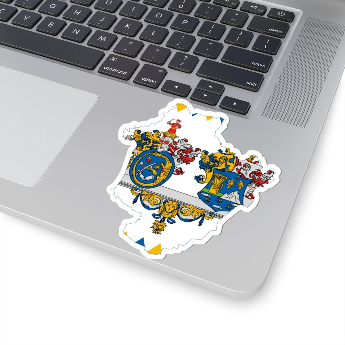 Flag-map of Hajdu-Bihar County (Hungary) STICKER Vinyl Kiss-Cut Decal