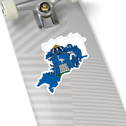 Flag-map of Vas County (Hungary) STICKER Vinyl Kiss-Cut Decal