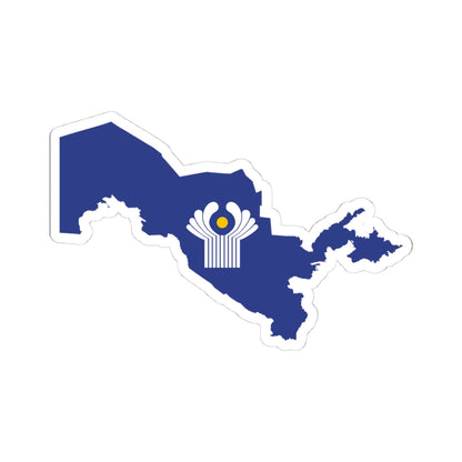 Flag-map of Uzbekistan CIS (Uzbekistan) STICKER Vinyl Kiss-Cut Decal
