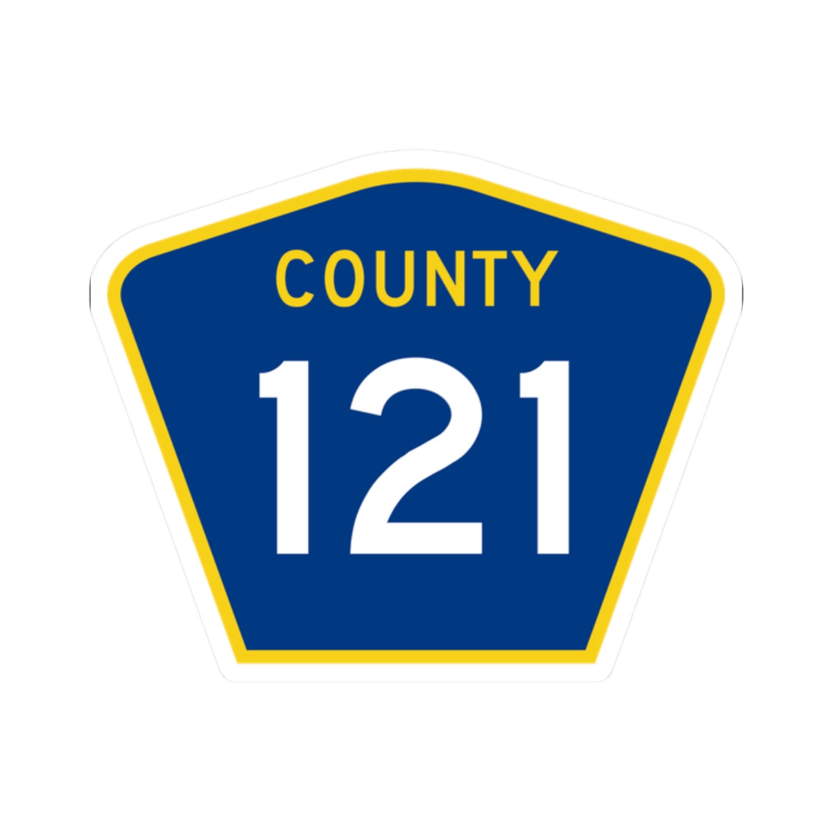 County 121 MN (Minnesota) (Road Sign) STICKER Vinyl Kiss-Cut Decal