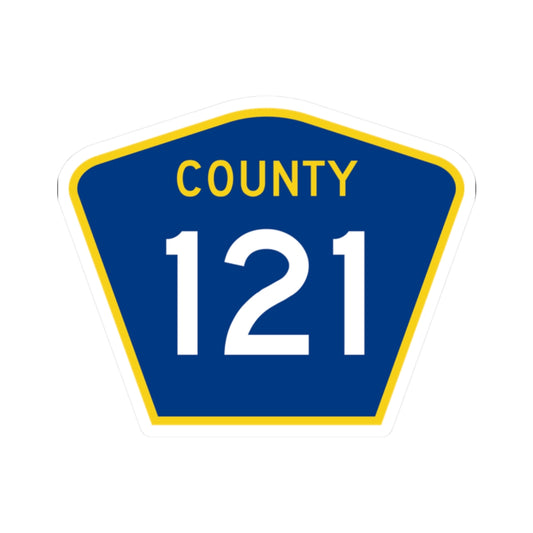 County 121 MN (Minnesota) (Road Sign) STICKER Vinyl Kiss-Cut Decal