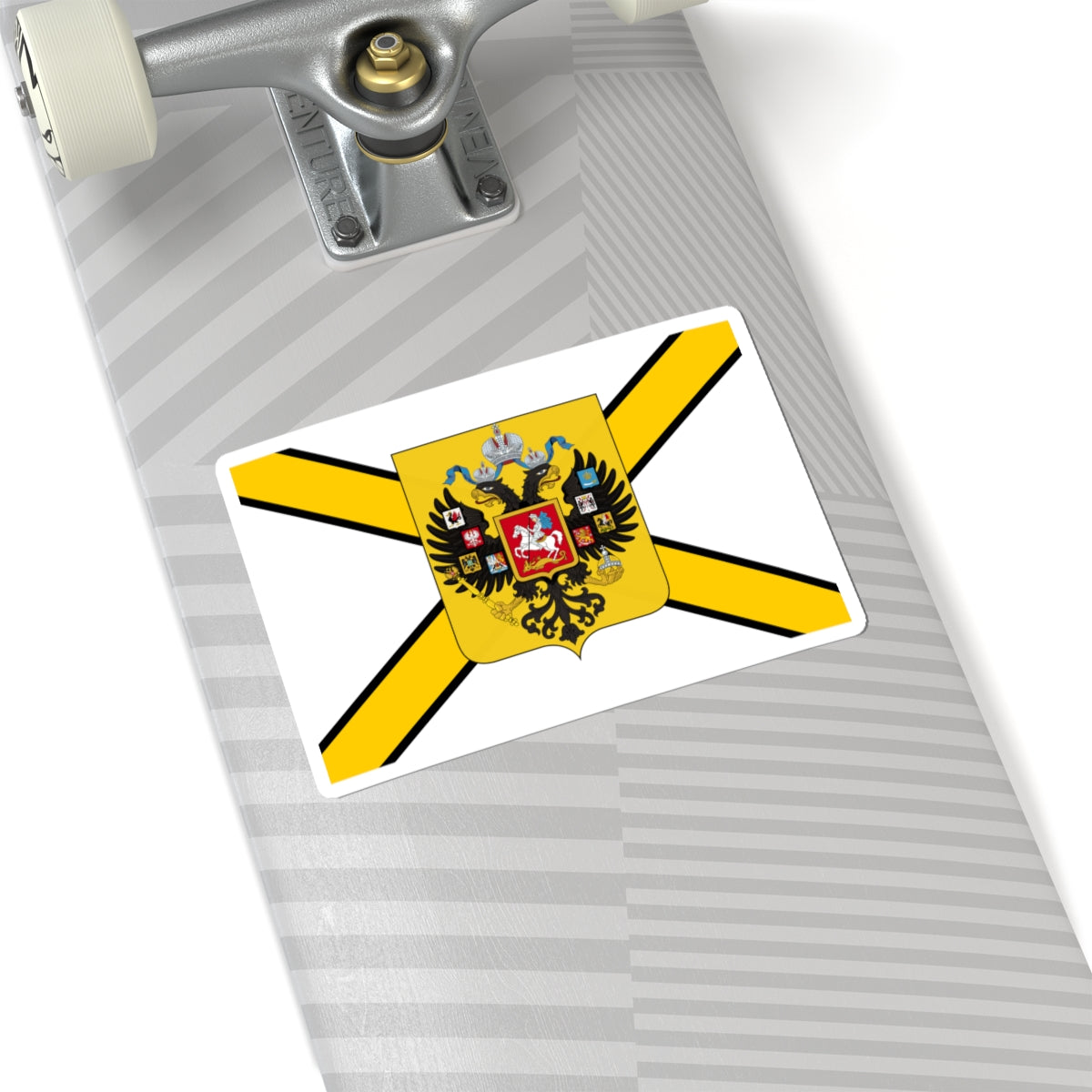 Honorary Naval Ensign of Russia black-yellow-white with coat of arms (Russia) STICKER Vinyl Kiss-Cut Decal