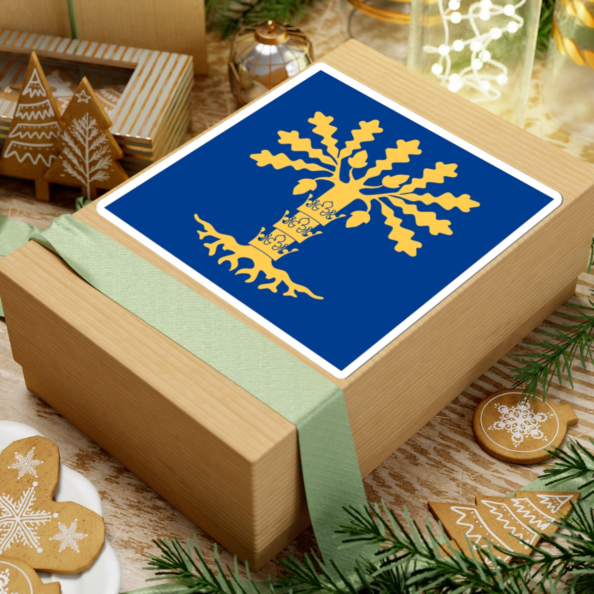 Blekinge lan vapenflagga (Sweden) STICKER Vinyl Kiss-Cut Decal