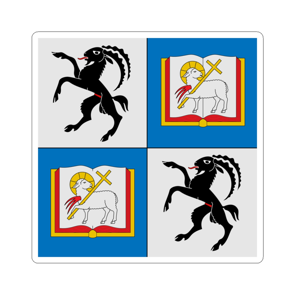 Flag of Vitus Huonder (Switzerland) STICKER Vinyl Kiss-Cut Decal