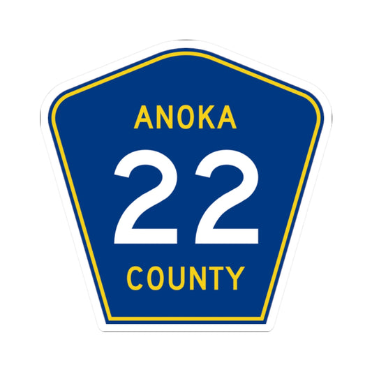 Anoka County 22 (Minnesota) (Road Sign) STICKER Vinyl Kiss-Cut Decal