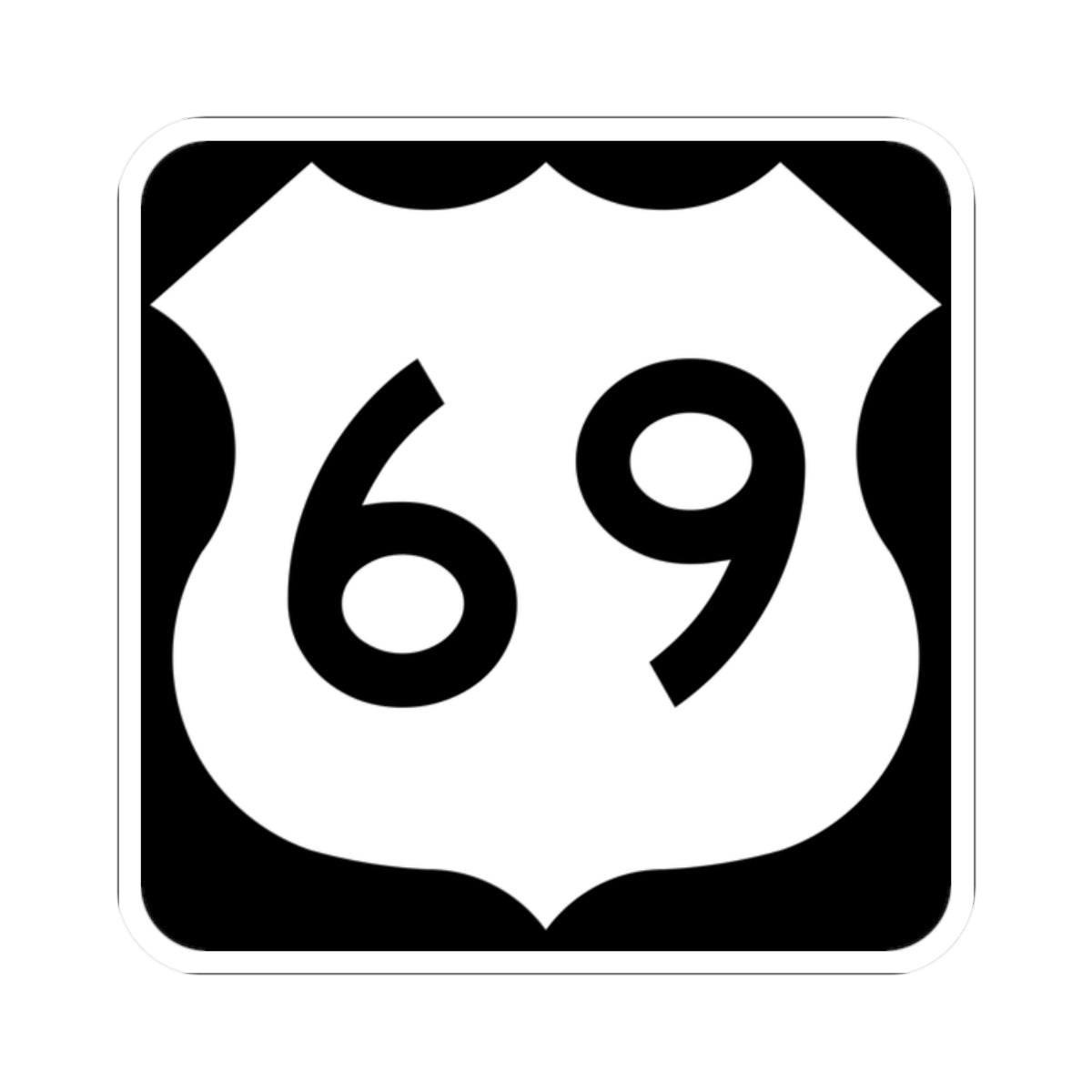 US 69 MN 1961 (Minnesota) (Road Sign) STICKER Vinyl Kiss-Cut Decal