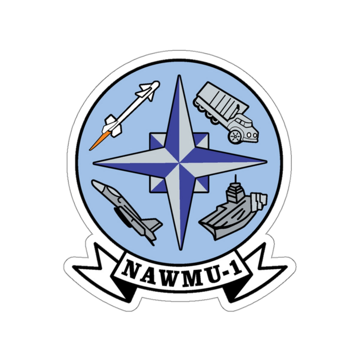 NAWMU 1 (U.S. Navy) STICKER Vinyl Kiss-Cut Decal