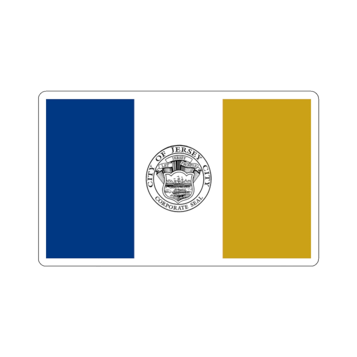 Flag of Jersey City - STICKER Vinyl Kiss-Cut Decal